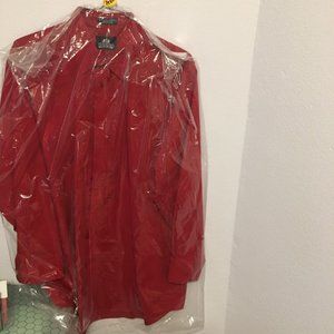 Stafford dark red 17 & 1/2 34-35 Poplin